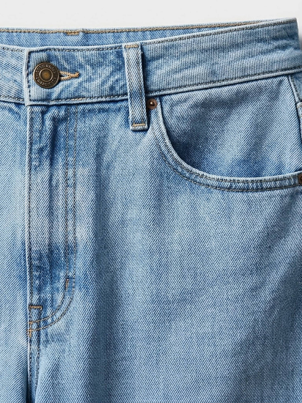 Blue Cotton Womens High Waist Solid Wide Leg Jeans | ST23 - view 6