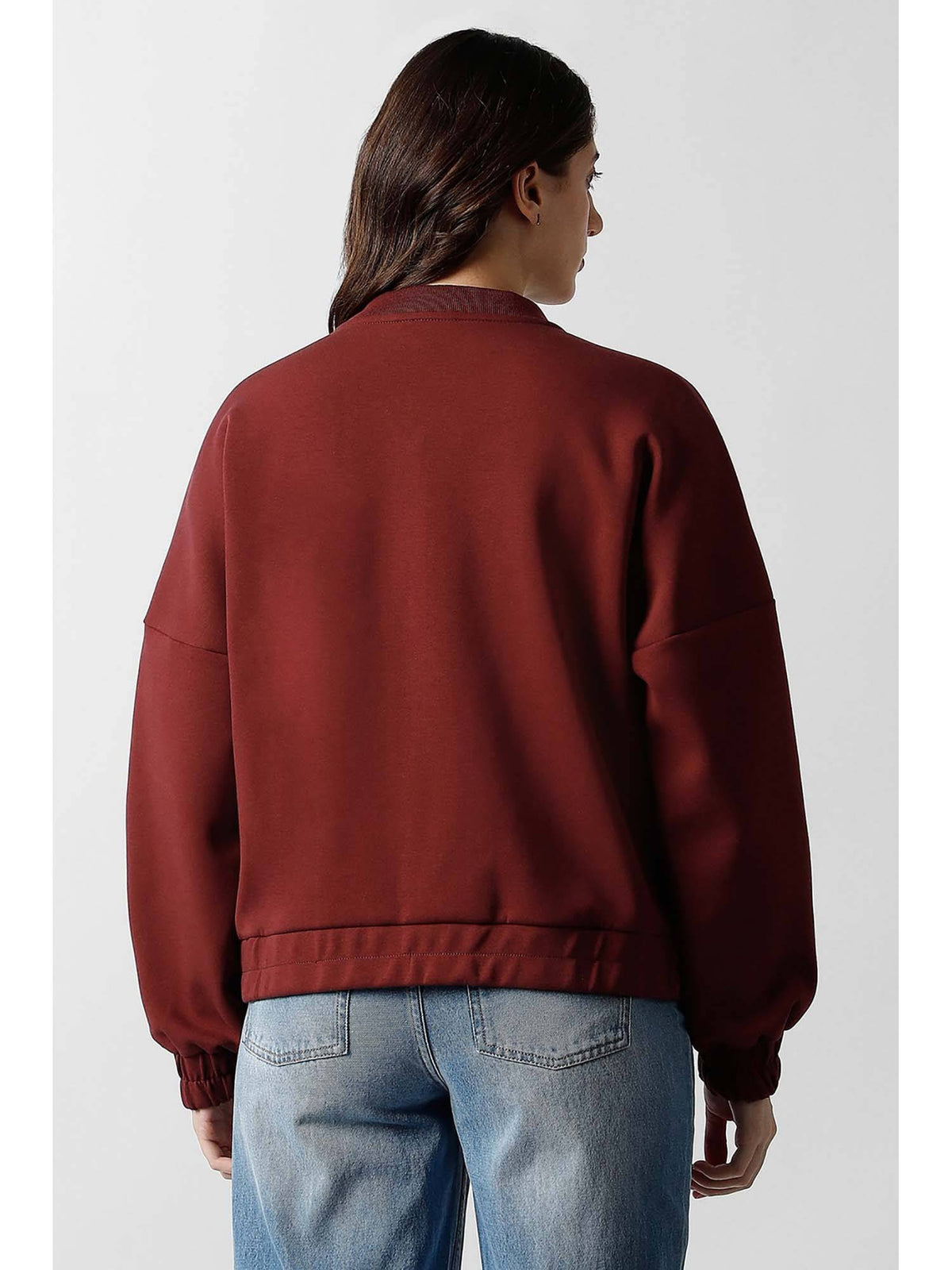 Women Maroon Solid Casual Jacket | JC78 - view 3
