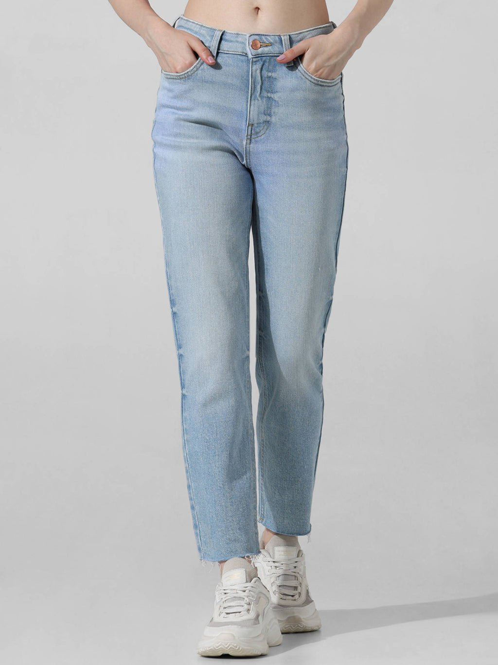 Straight Fit Mid Waist Jeans | ST23 - view 1