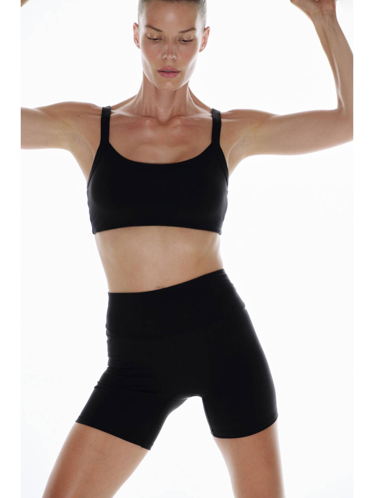 Black Sports Cycling Shorts With Softmove - view 3
