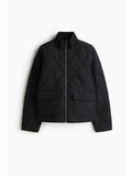 Women Black Oversized Quilted Jacket | JC78 - view 1