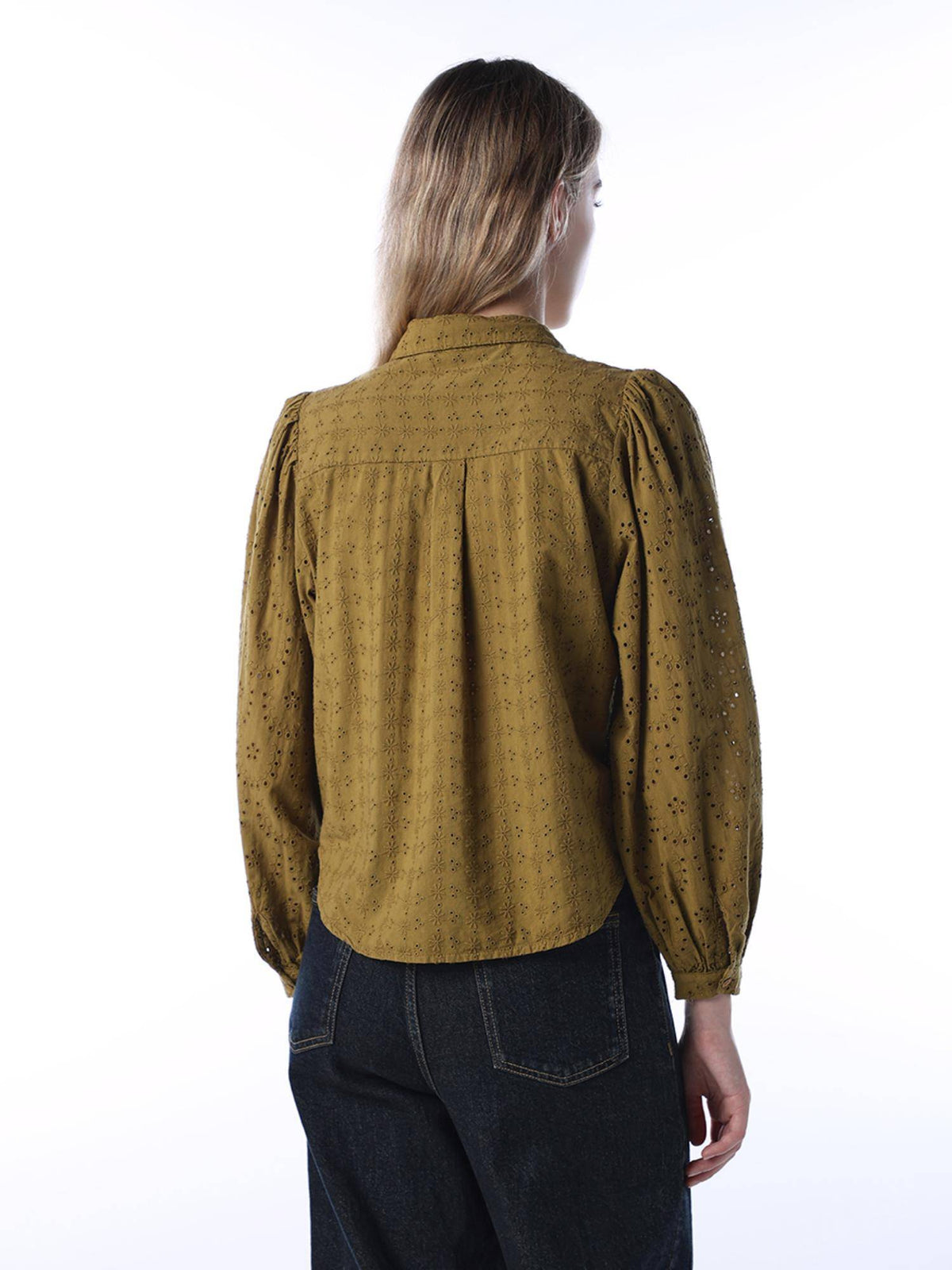 Womens Self Design Regular Fit Olive Shirt | S67 - view 6