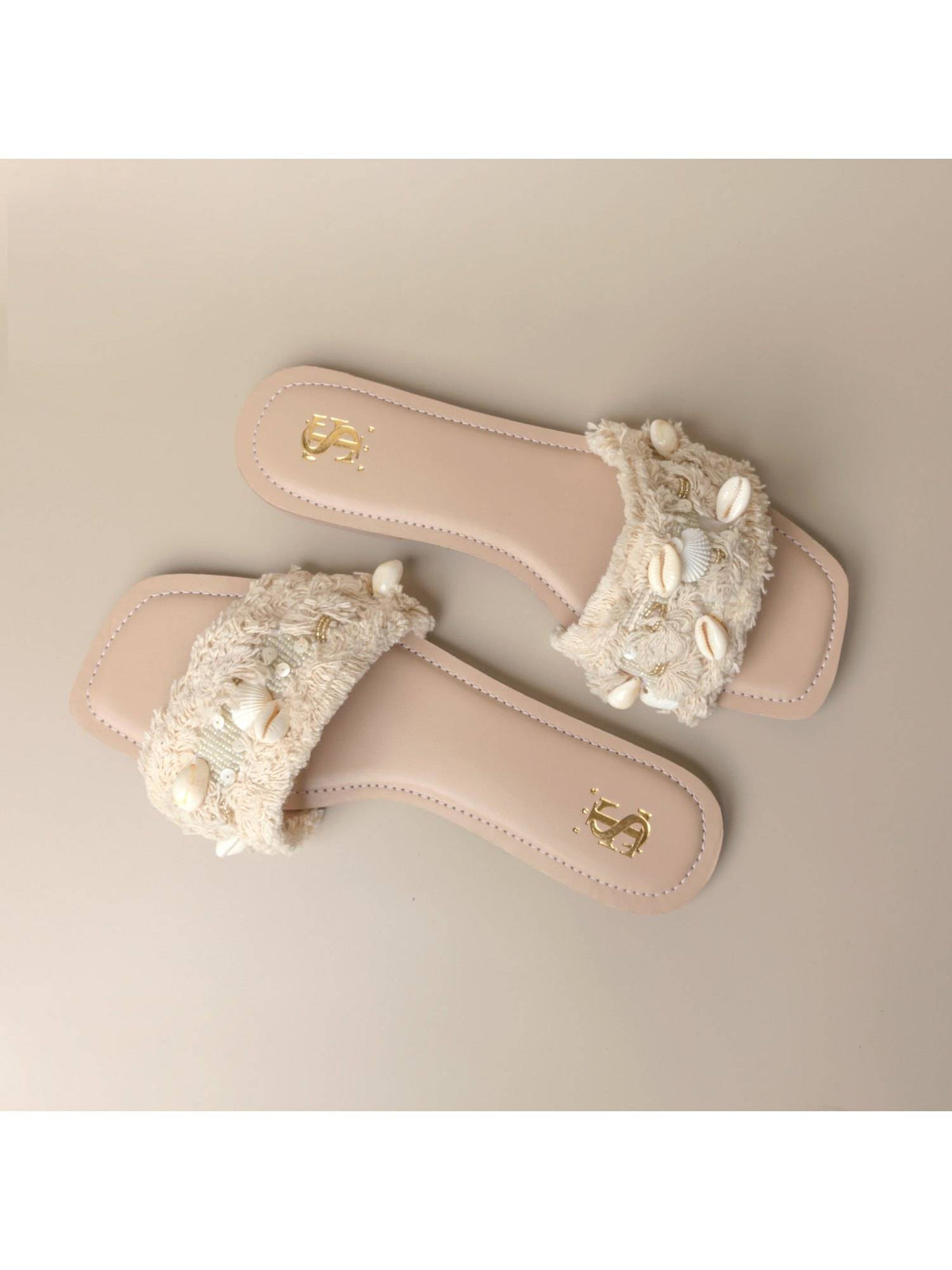 Stfy Bora Beige Embellished- Sliders | F61 - view 3