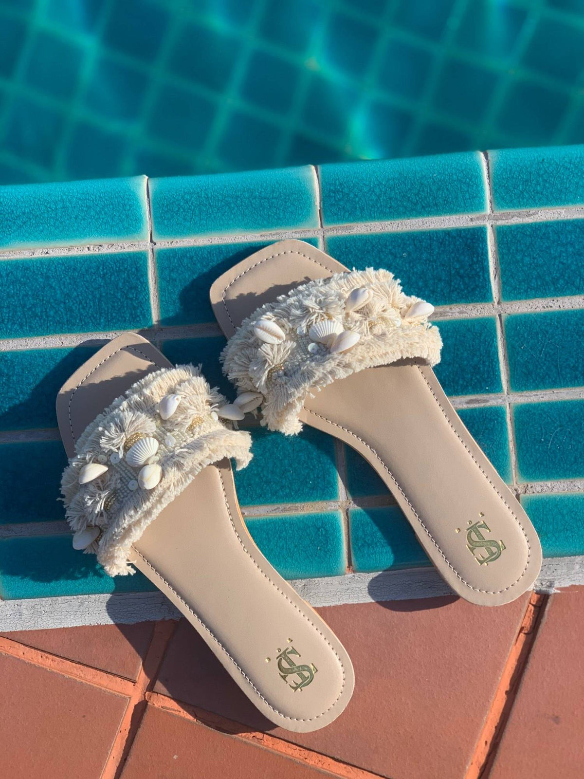 Stfy Bora Beige Embellished- Sliders | F61 - view 4