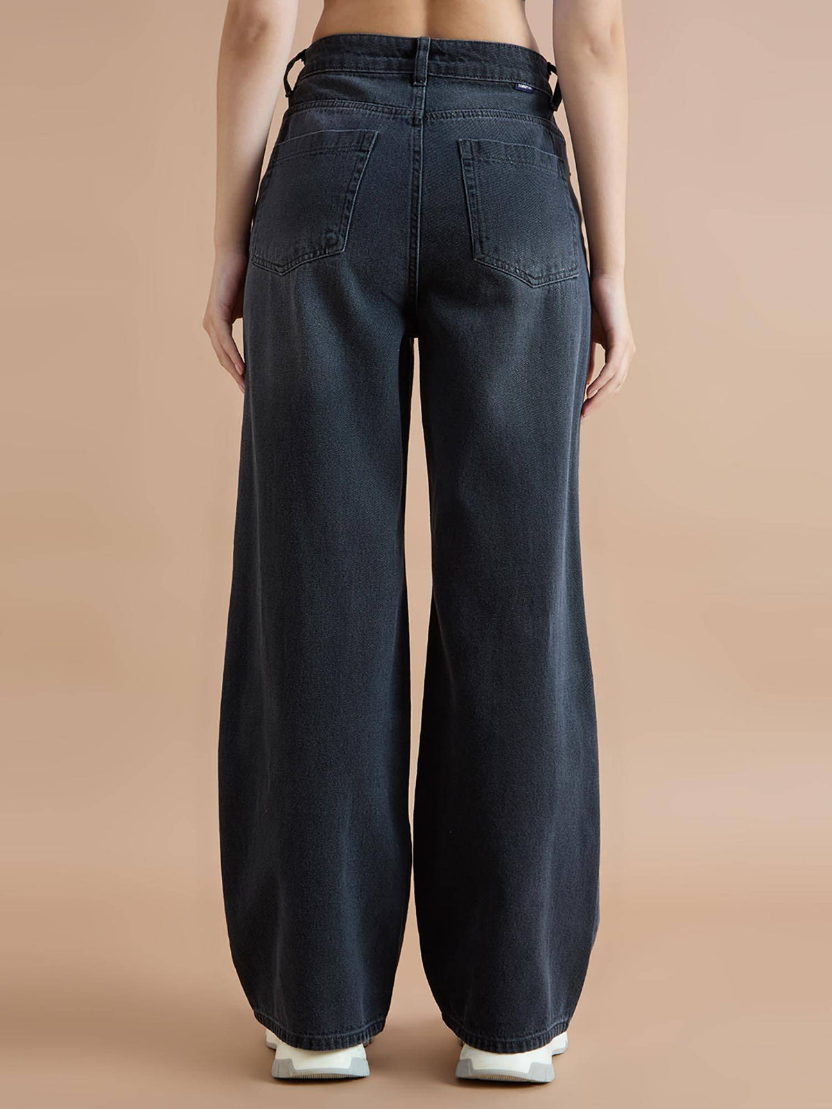 Womens High Rise Wide Leg Distressed Heart Jeans | WL90 - view 2