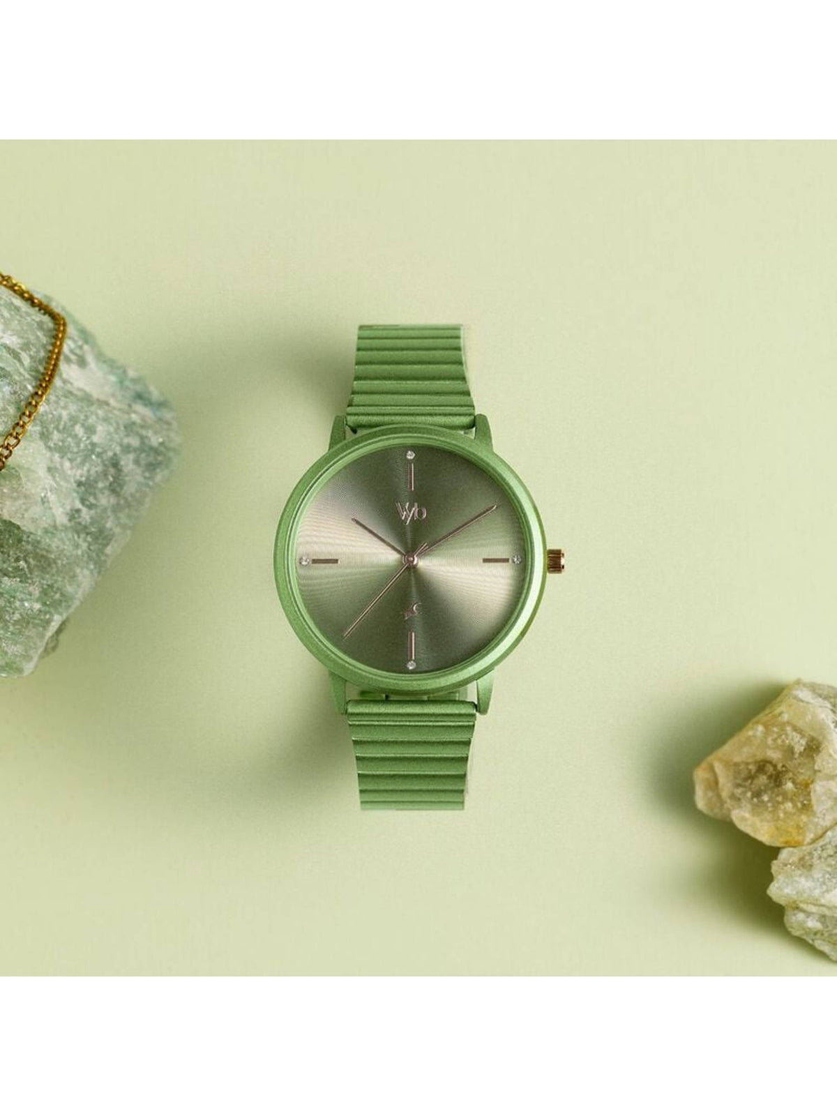 Women Green Vyb Bliss Quartz Analog Metal Strap Watch (FV60021KM06W) | W92 - view 1