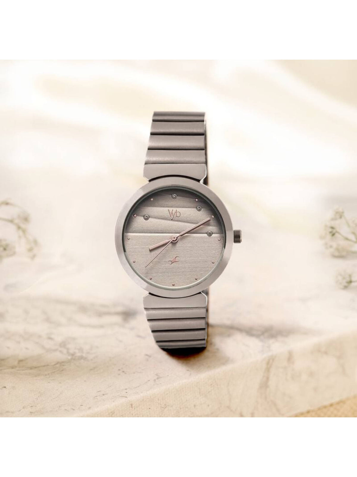 Women Beige Vyb Charmer Quartz Analog Metal Strap Watch (FV60078QM01) | W92 - view 1
