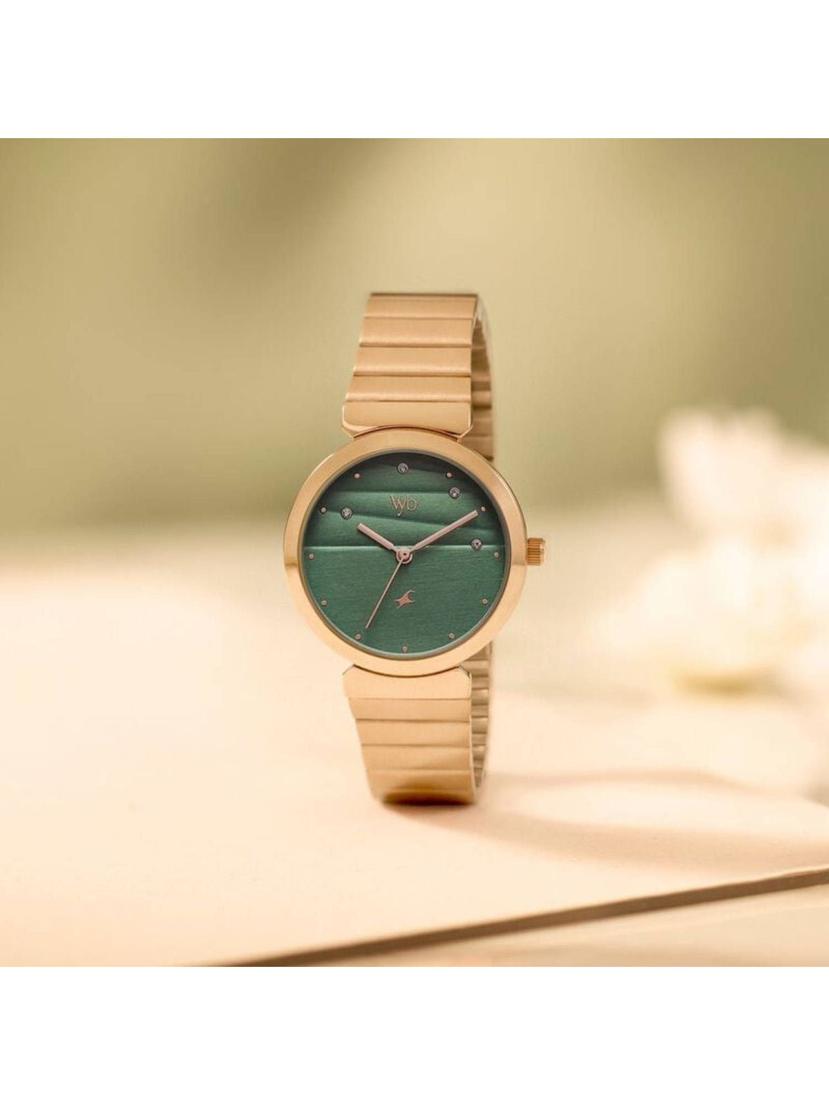 Women Beige Vyb Charmer Quartz Analog Metal Strap Watch (FV60078QM01) | W92 - view 9