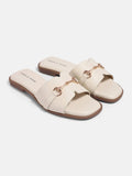 Women Cream Flats | F61 - view 1