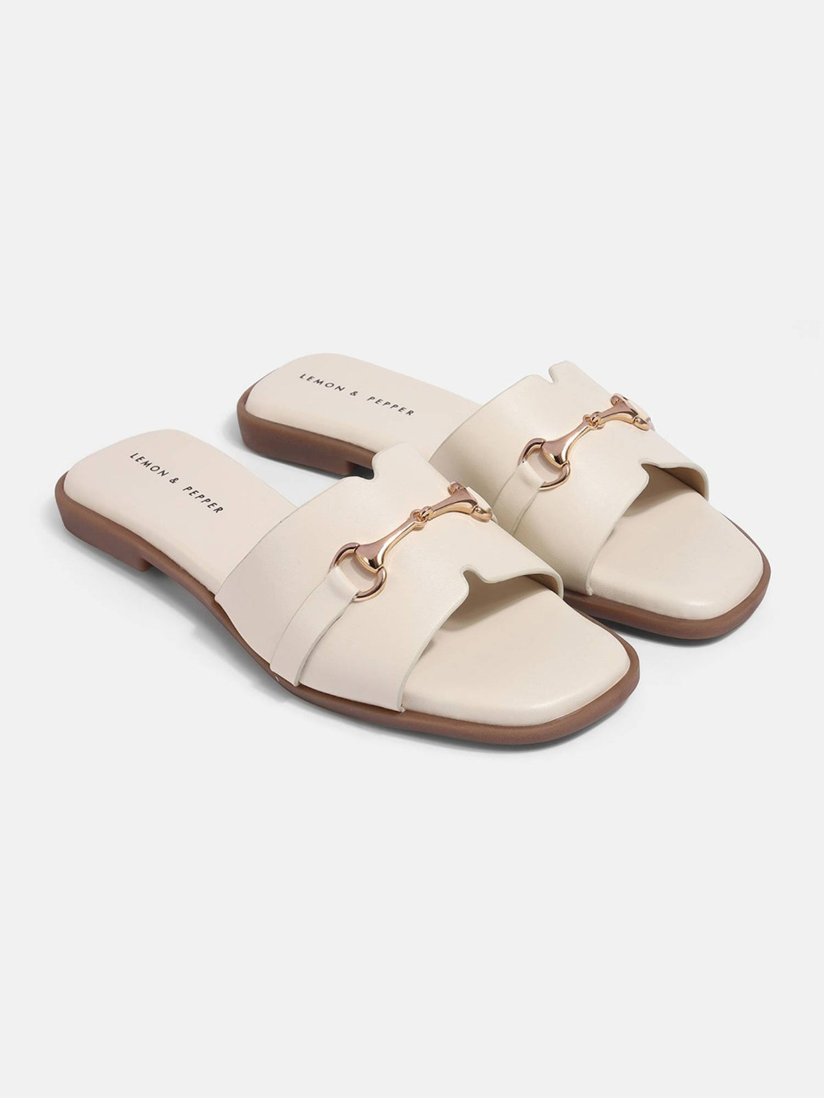 Women Cream Flats | F61 - view 1