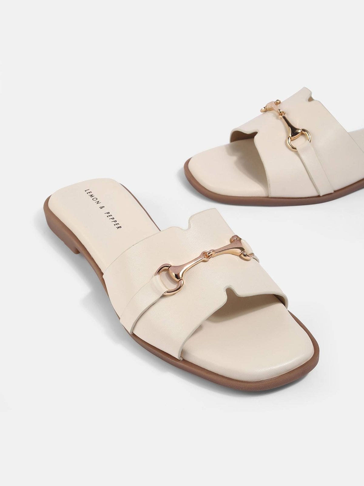 Women Cream Flats | F61 - view 4