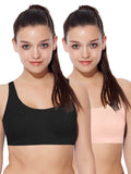 SB06 Low Impact Cotton Sports Bra Non-Padded & Wirefree - Multicolor | sb09 - view 1