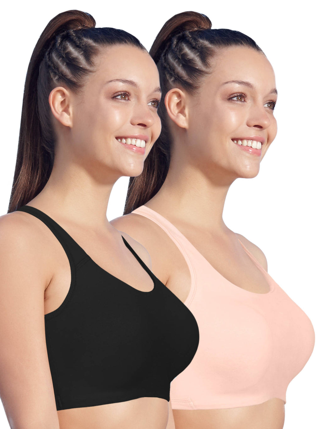 SB06 Low Impact Cotton Sports Bra Non-Padded & Wirefree - Multicolor | sb09 - view 3