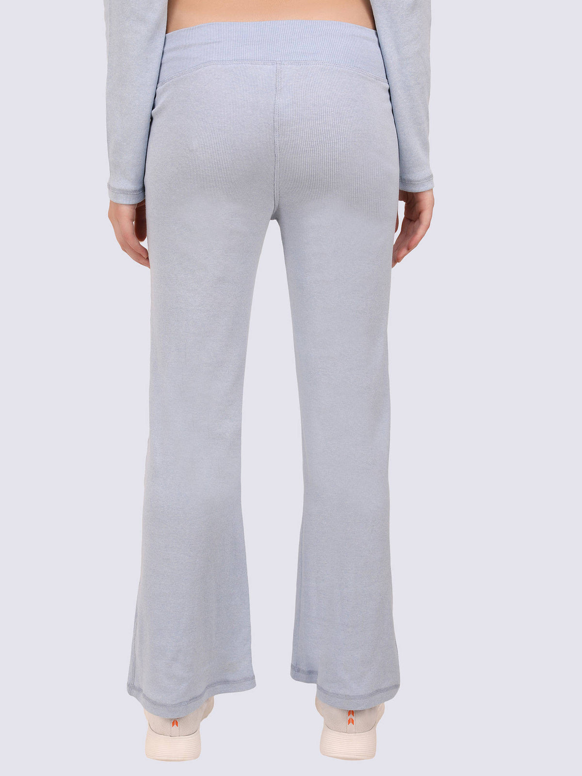 Blue Ribbed Flare Leggings | L90 - view 3