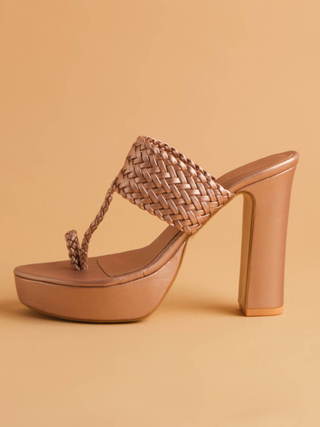 Woven Gunmetal Frida Kolhapuri Heels | H78 - view 16