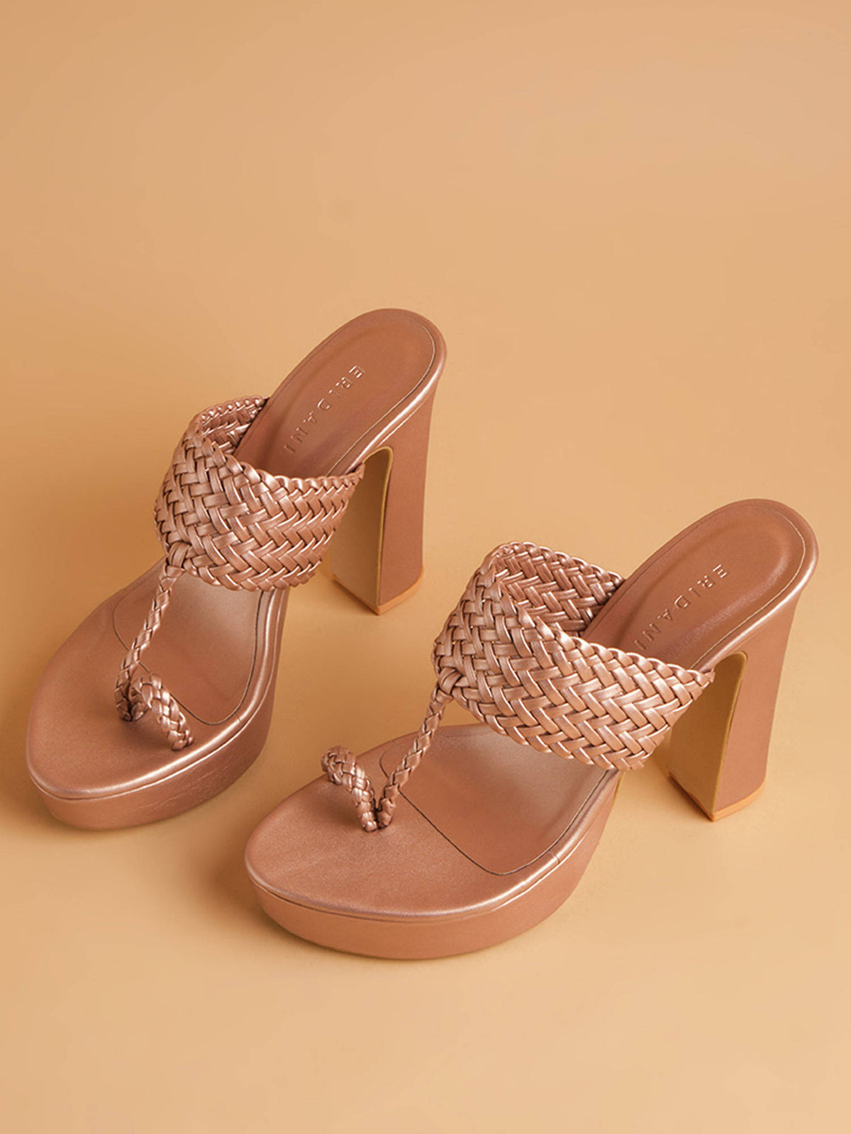 Woven Gunmetal Frida Kolhapuri Heels | H78 - view 17