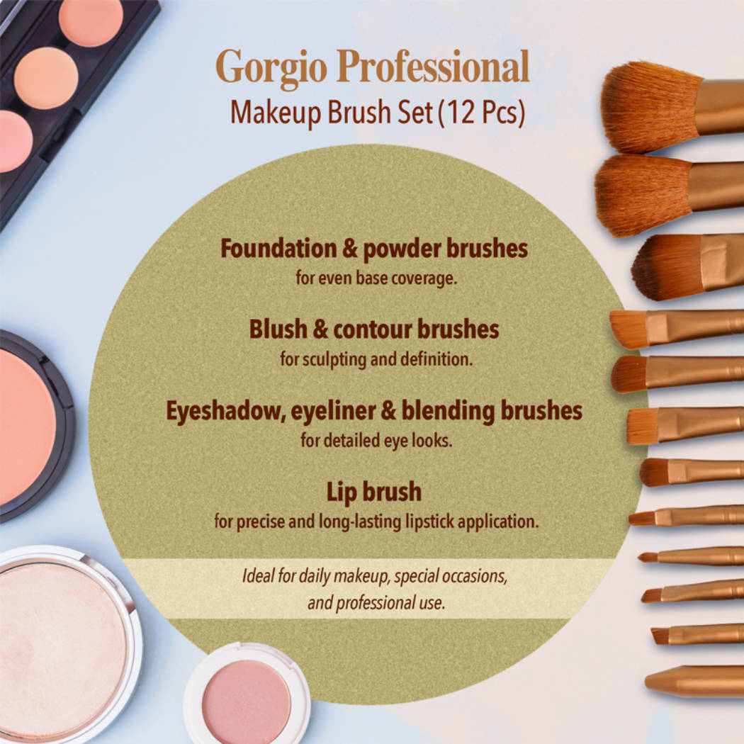 Make Up Brush Kit GP0098 (Pack Of 12) (Colour /Shape May Vary) | T32 - view 3