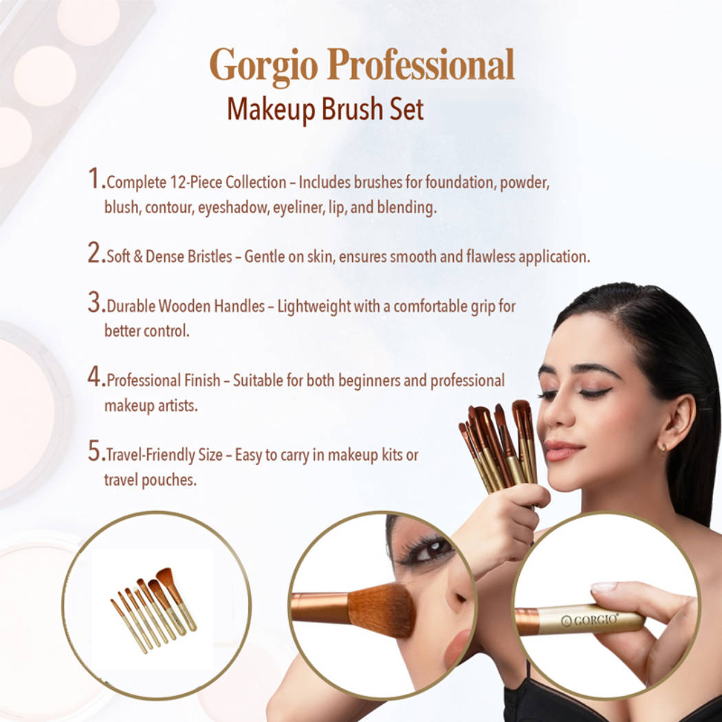 Make Up Brush Kit GP0098 (Pack Of 12) (Colour /Shape May Vary) | T32 - view 5