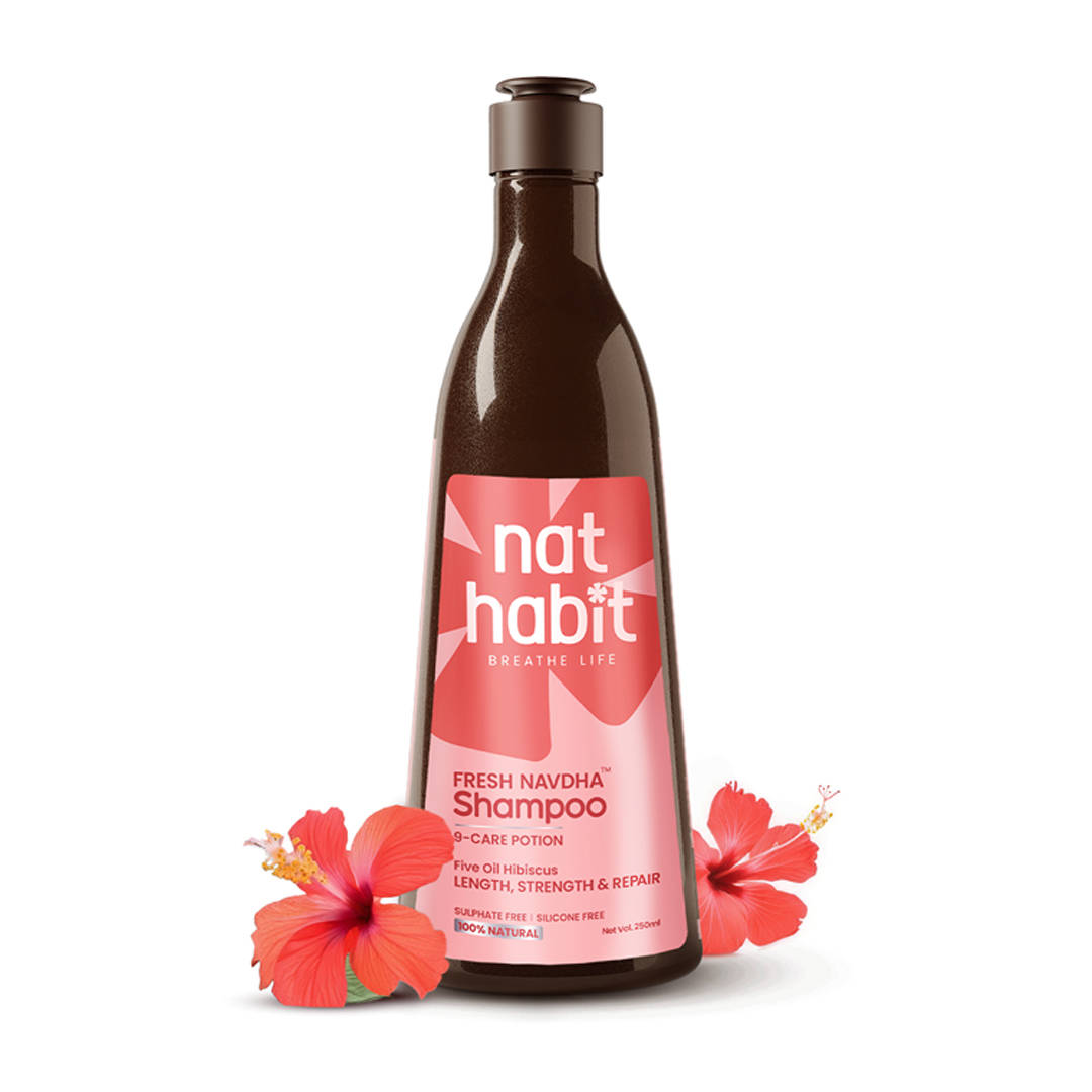 Five Oil Hibiscus Shampoo For Long Thick Hair, Sulphate Free Shampoo For Hair Fall Control | H85 - view 2