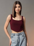 Women's Beige Solid Crop Top | CT61 - view 23
