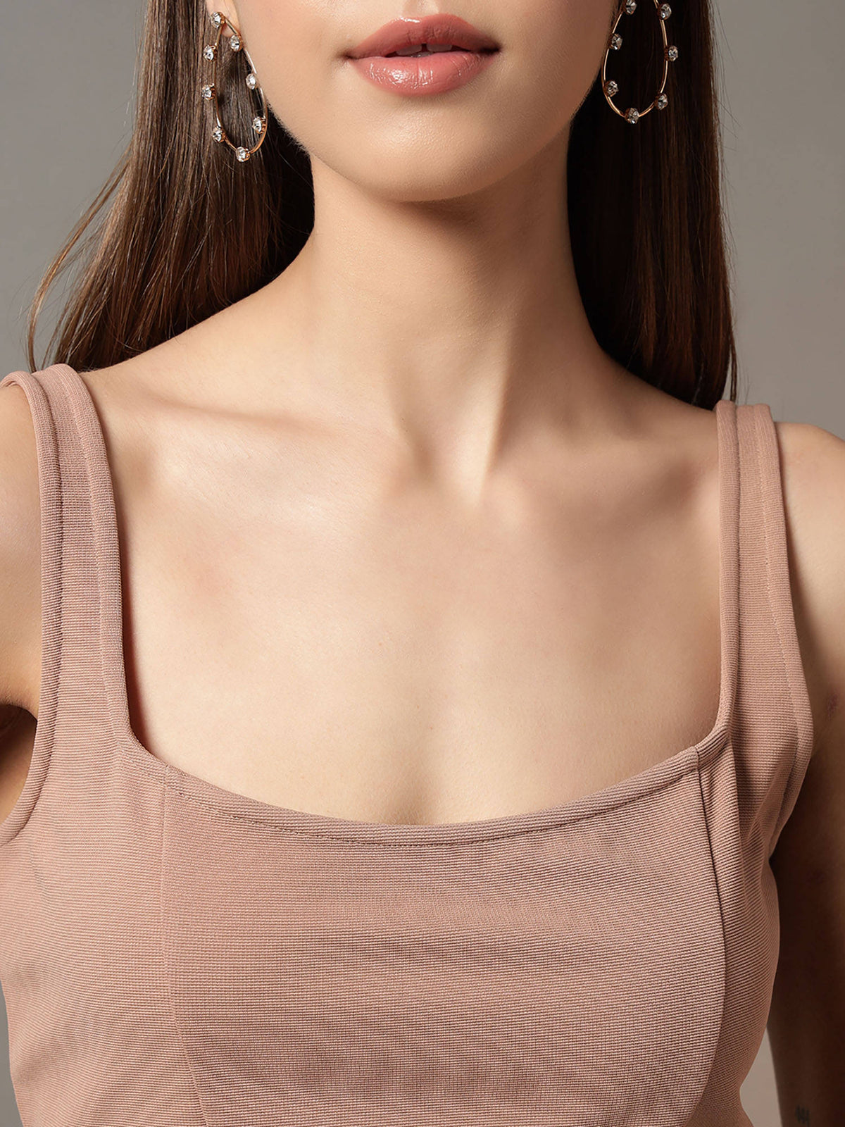 Women's Beige Solid Crop Top | CT61 - view 5