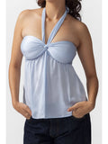 Maroon Solid Halter Knot Top | HT67 - view 4