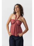 Maroon Solid Halter Knot Top | HT67 - view 10
