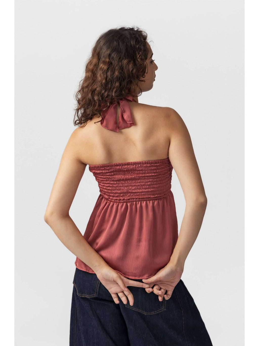 Green Solid Halter Knot Top | HT67 - view 11