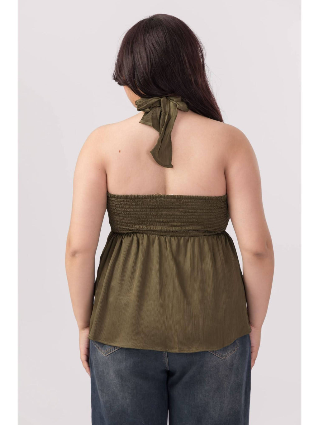 Brown Solid Halter Knot Top | HT67 - view 11