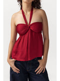Brown Solid Halter Knot Top | HT67 - view 7