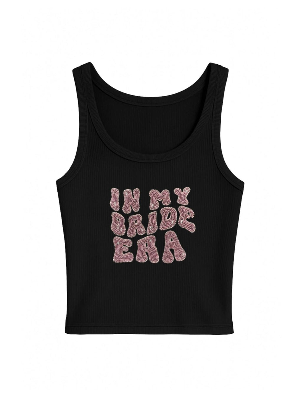 Black Typo Printed Tank Top | TT98 - view 1