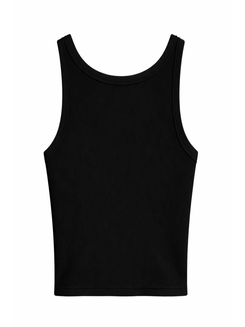 Black Typo Printed Tank Top | TT98 - view 2