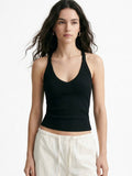 Black Halter Neck Crop Top | CT61 - view 1