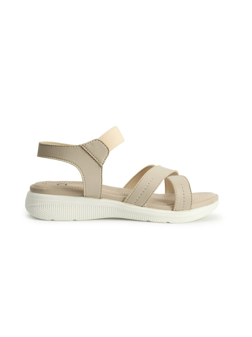 Women Beige Color Comfortable Backstrap Sandals | SD89 - view 6