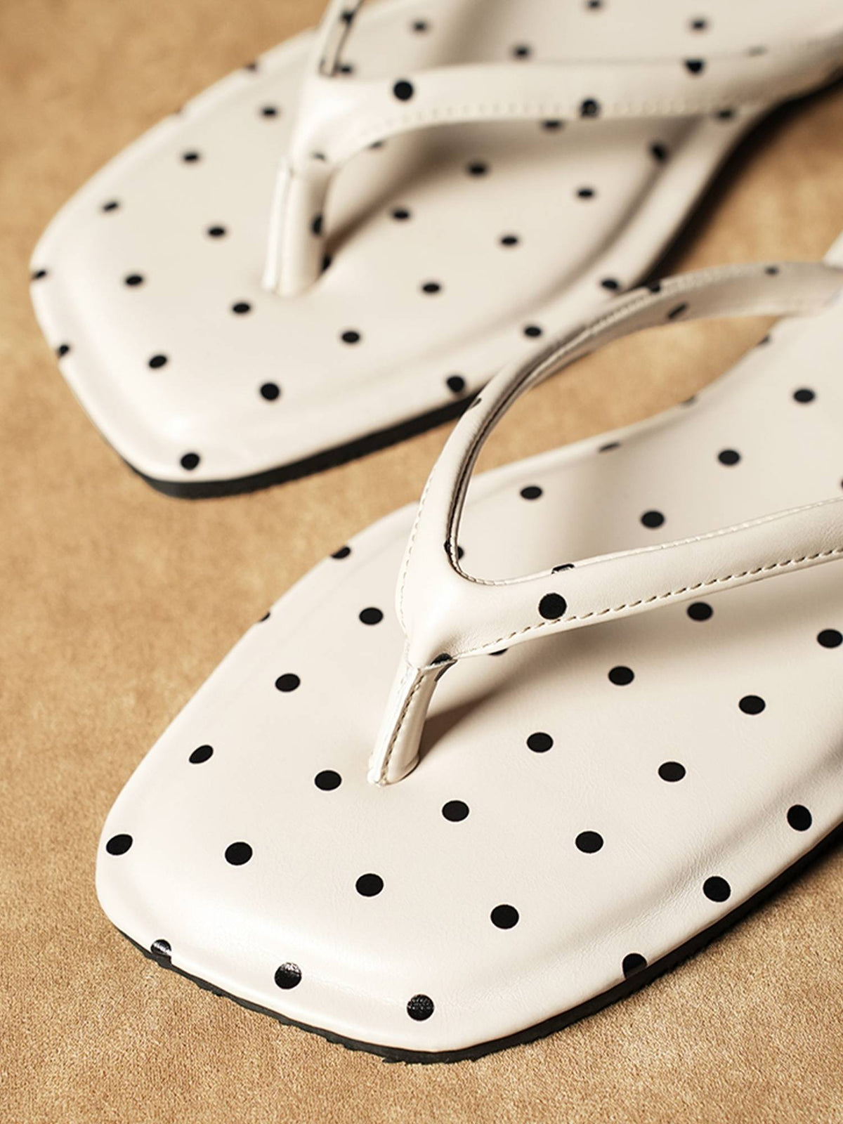 Annistons Cream Polka Flats for Women | F61 - view 2