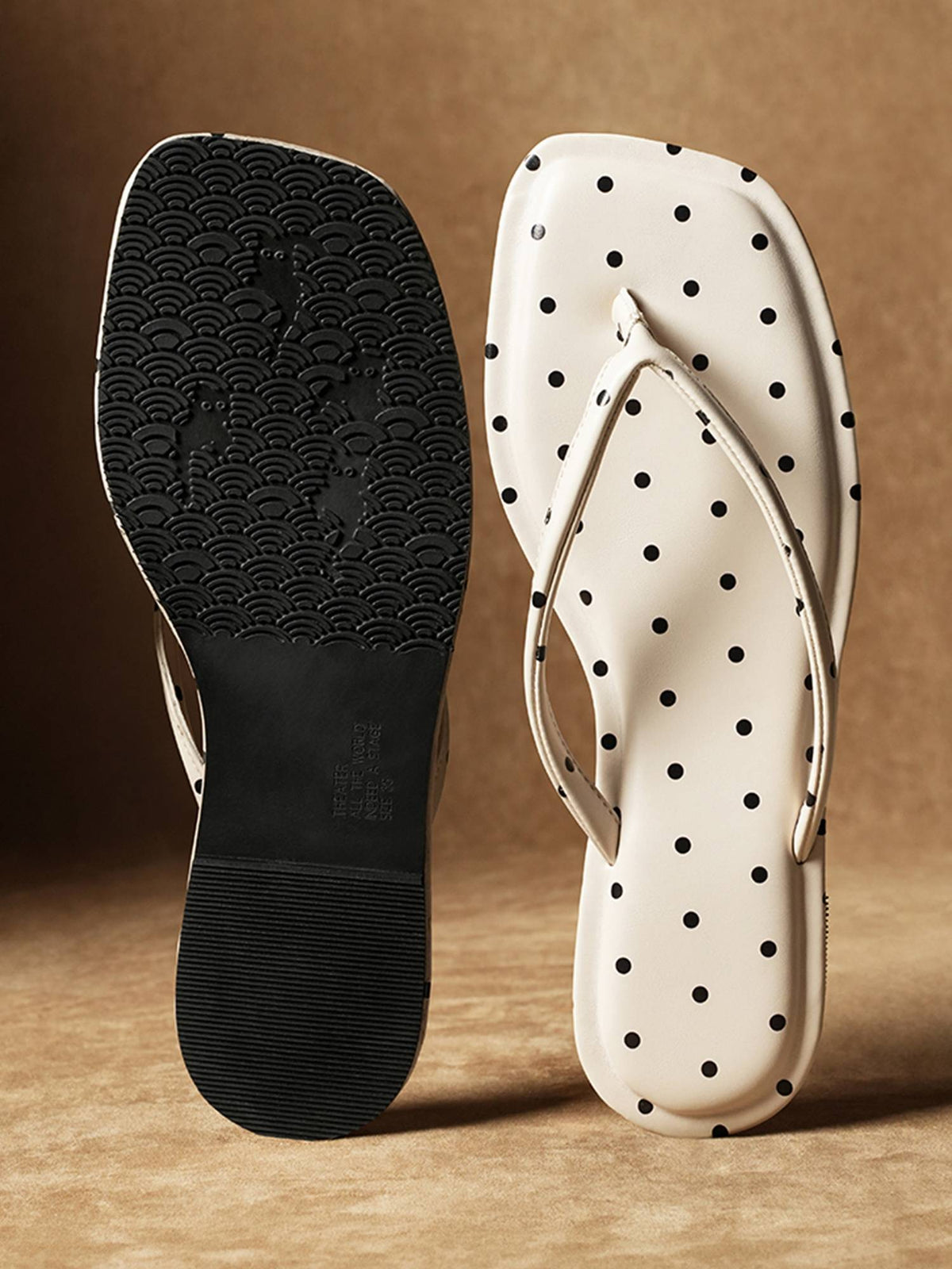 Annistons Cream Polka Flats for Women | F61 - view 3