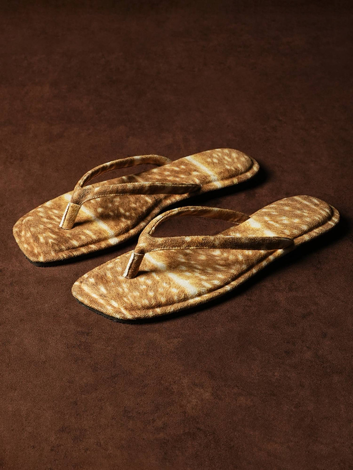 Annistons Beige Deer Printed Flats for Women | F61 - view 1