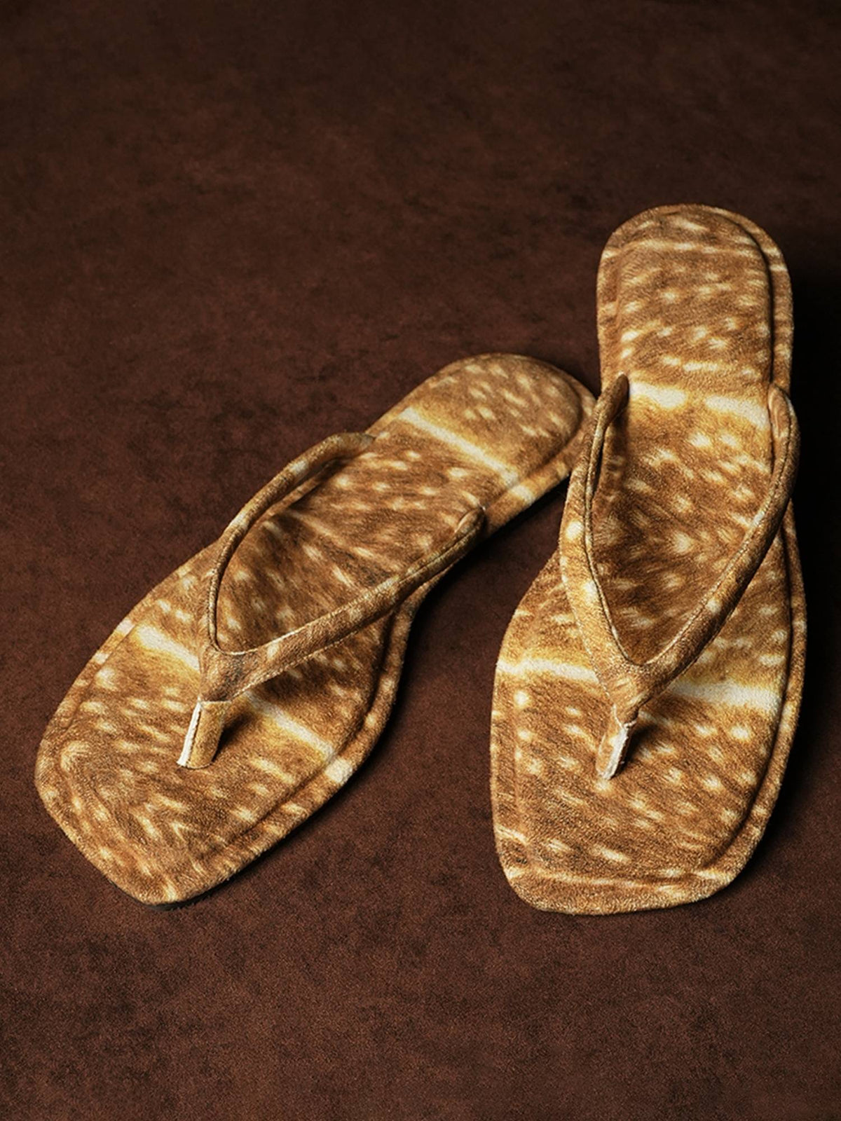 Annistons Beige Deer Printed Flats for Women | F61 - view 5