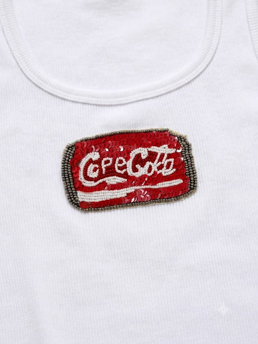 Coke Embellished Ribbed Tank Top | TT98 - view 5