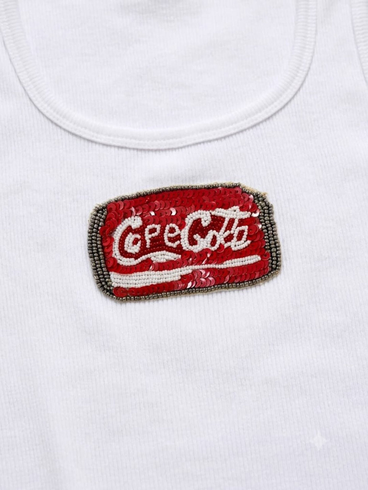Coke Embellished Ribbed Tank Top | TT98 - view 5