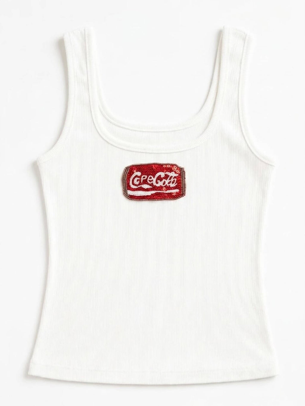 Coke Embellished Ribbed Tank Top | TT98 - view 6