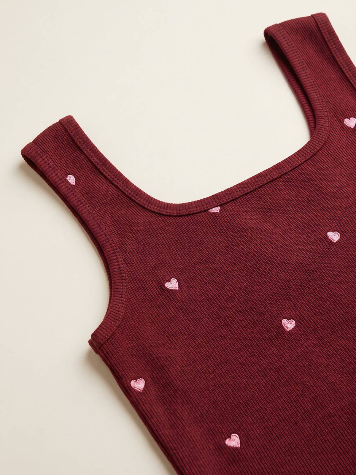 White Heart Embroidered Ribbed Tank Top | TT98 - view 25