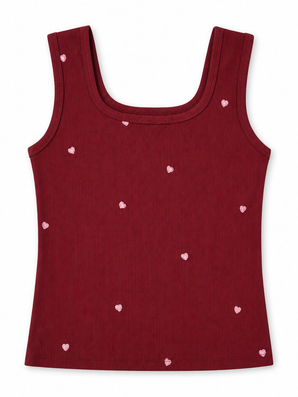 White Heart Embroidered Ribbed Tank Top | TT98 - view 27