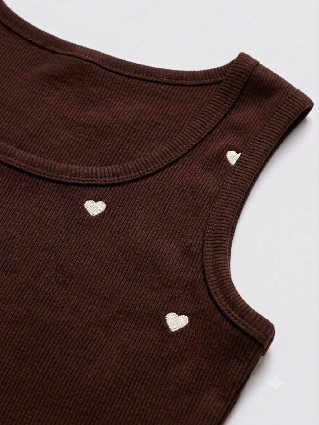 Yellow Heart Embroidered Ribbed Tank Top | TT98 - view 18