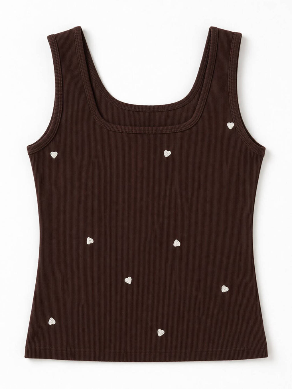 Yellow Heart Embroidered Ribbed Tank Top | TT98 - view 20