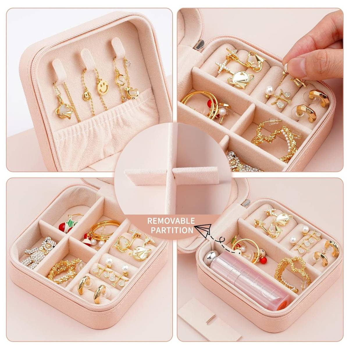 Mini Jewellery Box Organiser Bag Travel Accessories Adjustable Pouch Storage Kit | T32 - view 3