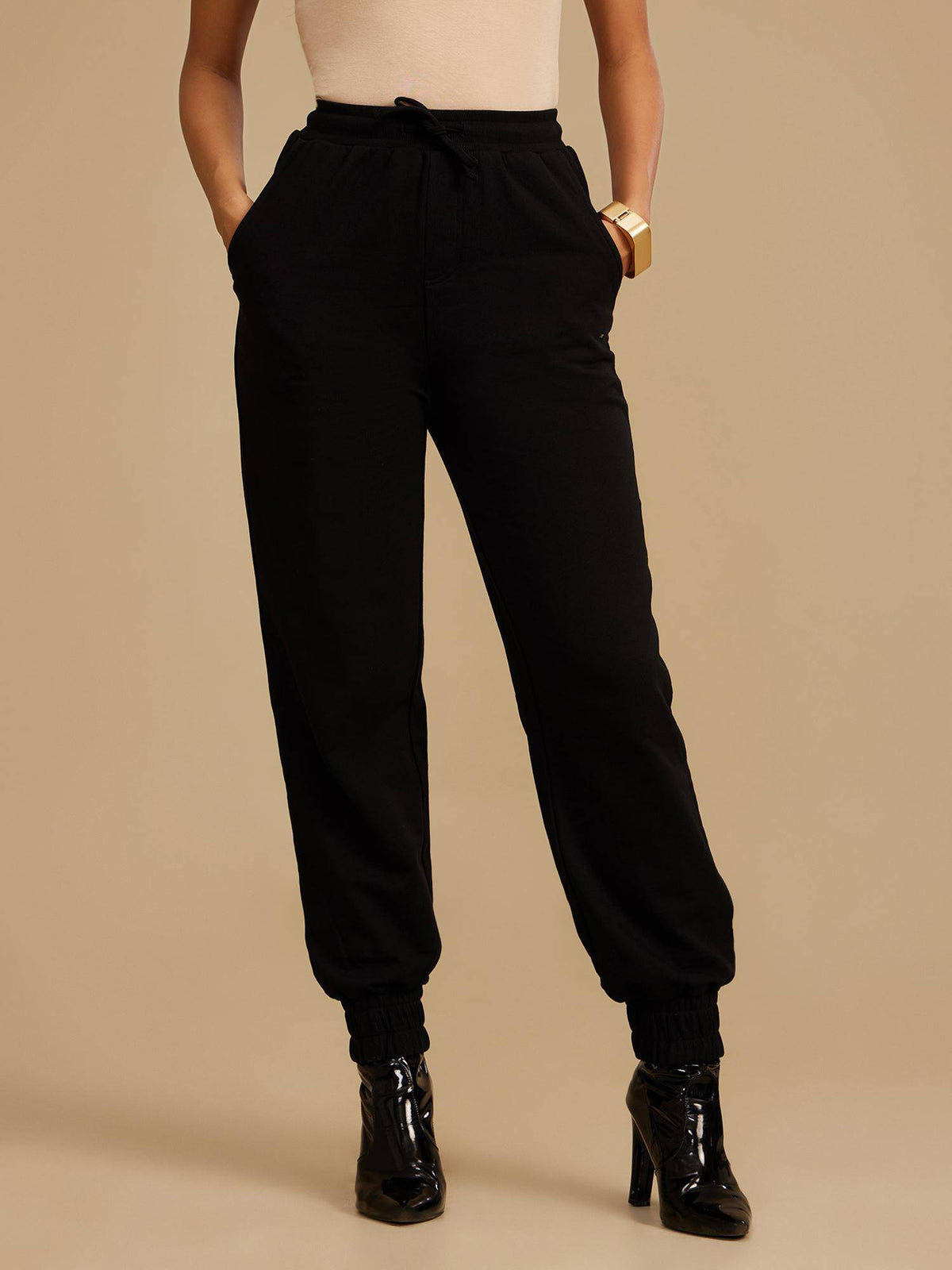 Black Solid Jogger | WJ89 - view 1