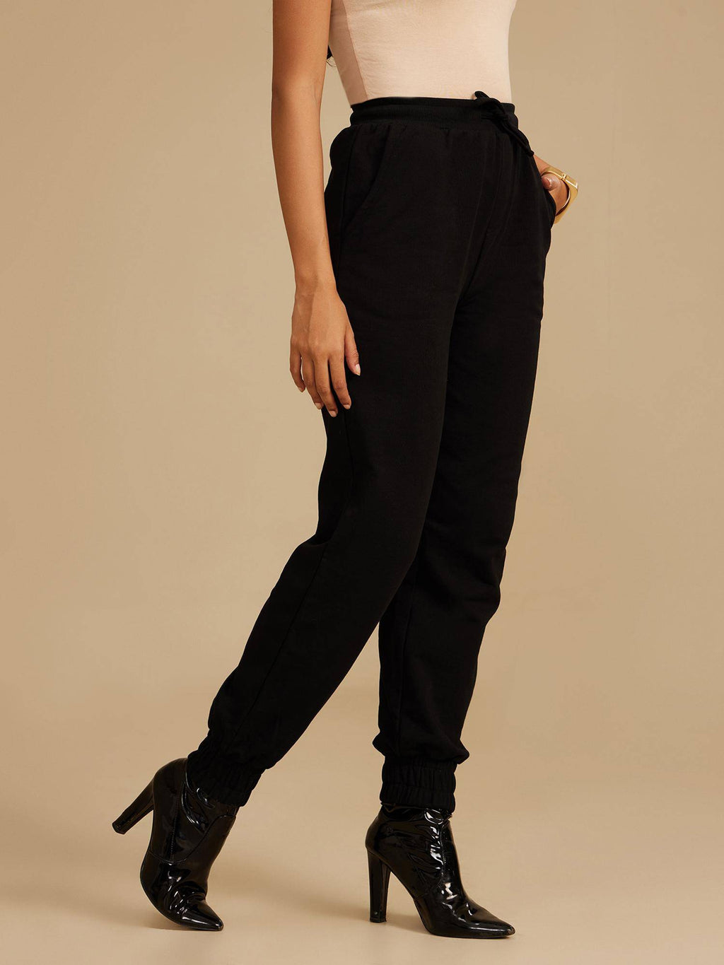Black Solid Jogger | WJ89 - view 2