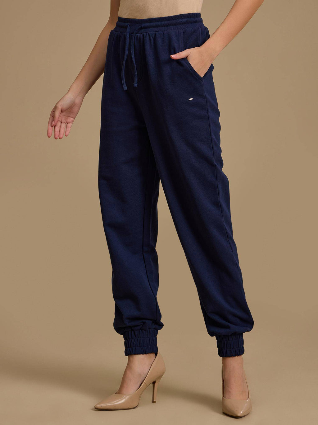 Navy Blue Solid Jogger | WJ89 - view 3