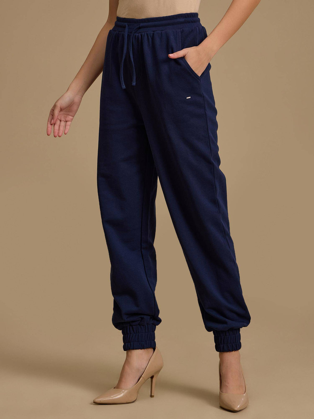 Navy Blue Solid Jogger | WJ89 - view 3